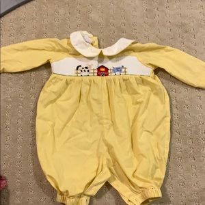 Hand Smocked Old McDonald Farm Bodysuit